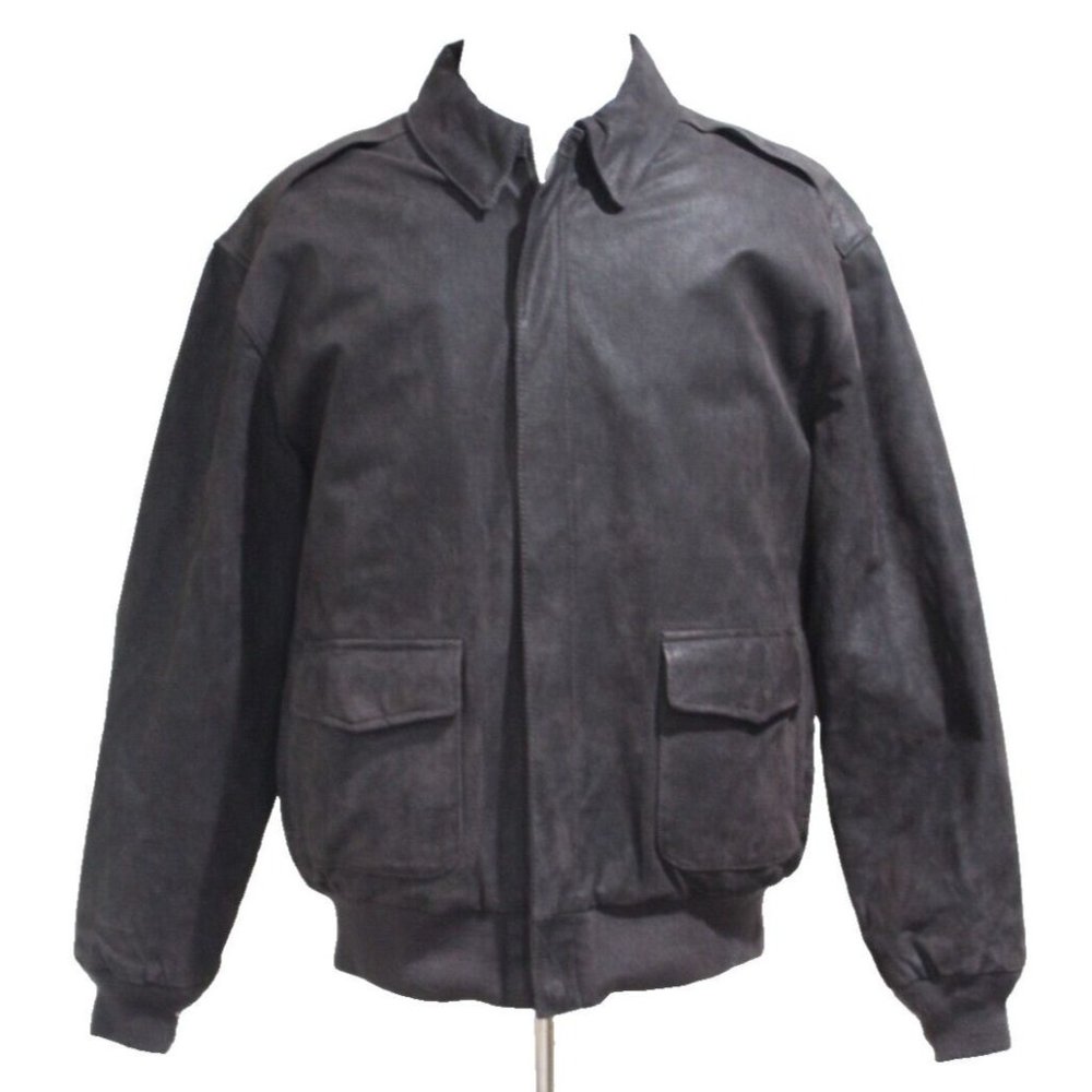 Air Force Leather Bomber Jacket Luxury Lane Landing Leathers Brown Large Tall LT
